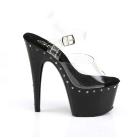 Pleaser Sandalette ADORE-708LS Transparent Schwarz EU-35 / US-5