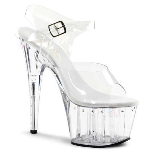 Pleaser Sandalette ADORE-708LS Transparent Silber EU-35 / US-5