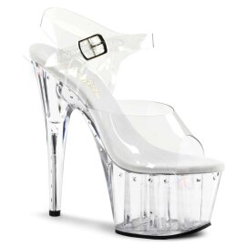 Pleaser Sandalette ADORE-708LS Transparent Silber EU-35 /...