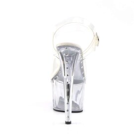 Pleaser Sandalette ADORE-708LS Transparent Silber EU-35 / US-5
