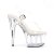 Pleaser Sandalette ADORE-708LS Transparent Silber EU-35 / US-5