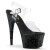 Pleaser Sandalette ADORE-708MG Transparent Schwarz EU-35 / US-5