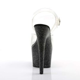 Pleaser Sandalette ADORE-708MG Transparent Schwarz EU-37 / US-7