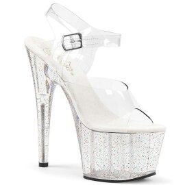 Pleaser Sandalette ADORE-708MG Transparent Silber EU-42 /...