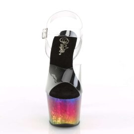 Pleaser Sandalette ADORE-708MRB Transparent Bunt Metallic...
