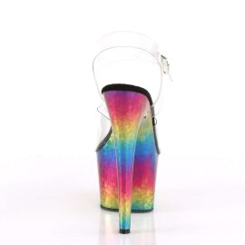 Pleaser Sandalette ADORE-708MRB Transparent Bunt Metallic EU-35 / US-5