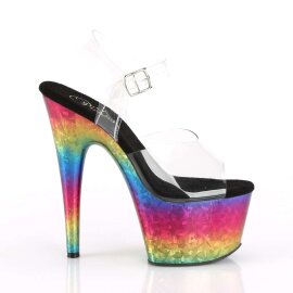 Pleaser Sandalette ADORE-708MRB Transparent Bunt Metallic EU-35 / US-5