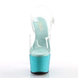 Pleaser Sandalette ADORE-708OMBRE Transparent Blau...