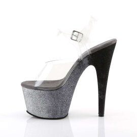 Pleaser Sandalette ADORE-708OMBRE Transparent Silber-Schwarz EU-41 / US-11