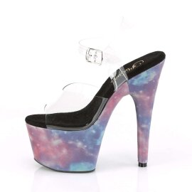 Pleaser Sandalette ADORE-708REFL Transparent Blau-Lila spiegelnd EU-35 / US-5