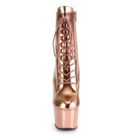 Pleaser Ankle Boots ADORE-1020 Rose-Gold Metallic Chrome...