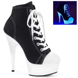 Pleaser Ankle Boots DELIGHT-600SK-02 Black Neon-White...
