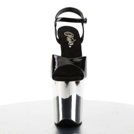 Pleaser Sandalette FLAMINGO-809 Schwarz Silber Chrom...