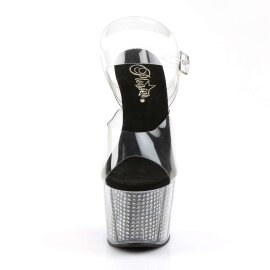 Pleaser Sandalette ADORE-708SRS Transparent Silber EU-35 / US-5