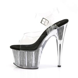 Pleaser Sandalette ADORE-708SRS Transparent Silber EU-35 / US-5