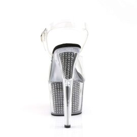 Pleaser Sandalette ADORE-708SRS Transparent Silber EU-35 / US-5