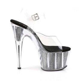 Pleaser Sandalette ADORE-708SRS Transparent Silber EU-35 / US-5