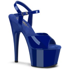 Pleaser ADORE-709 Platform Sandalettes Patent Blue EU-42...
