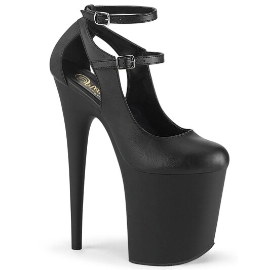 Pleaser FLAMINGO-850 Plateau Sandaletten Kunstleder Schwarz EU-38 / US-8