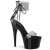 Pleaser ADORE-727RS Plateau Sandaletten Strass Transparent Schwarz EU-39 / US-9 B-Ware