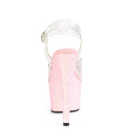 Pleaser ADORE-708LG Platform Sandals Glitter Transparent Pink EU-41 / US-11