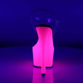 Pleaser Sandalette ADORE-708UV Transparent Neon-Pink EU-35 / US-5