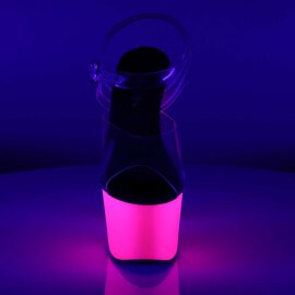 Pleaser Sandalette ADORE-708UV Transparent Neon-Pink EU-36 / US-6