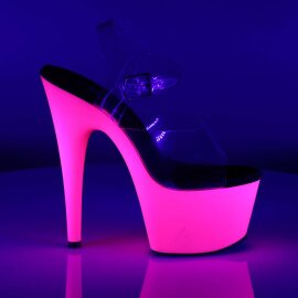 Pleaser Sandalette ADORE-708UV Transparent Neon-Pink EU-37 / US-7