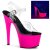 Pleaser Sandalette ADORE-708UV Transparent Neon-Pink EU-37 / US-7