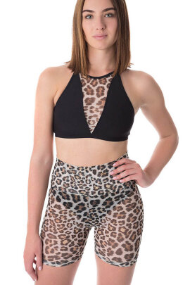 Dragonfly Biker Shorts Zoe Mesh Leopard L