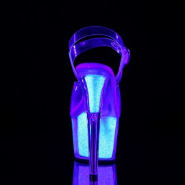 Pleaser Sandalette ADORE-708UVG Transparent Neon-Silber EU-40 / US-10