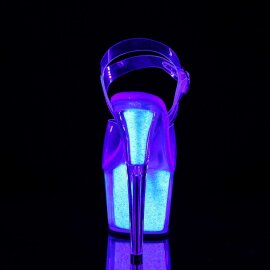 Pleaser Sandalette ADORE-708UVG Transparent Neon-Silber EU-35 / US-5
