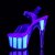 Pleaser Sandalette ADORE-708UVG Transparent Neon-Silber EU-35 / US-5