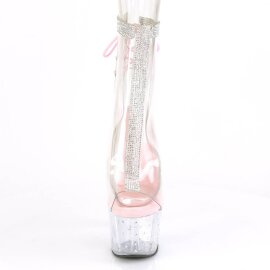 Pleaser STARDUST-1018C-2RS Plateau Stiefeletten Transparent Rosa EU-35 / US-5