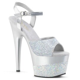 Pleaser Sandalette ADORE-709-2G Silber Multi Glitter...