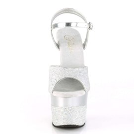 Pleaser Sandalette ADORE-709-2G Silber Multi Glitter EU-38 / US-8