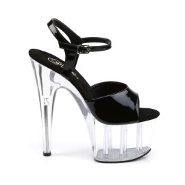 Pleaser Sandalette ADORE-709 Schwarz Transparent EU-35 / US-5