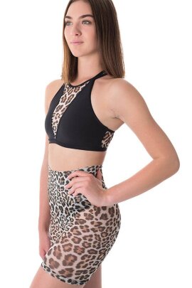 Dragonfly Top Victoria Leopard Mesh XS