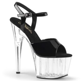 Pleaser Sandalette ADORE-709 Schwarz Transparent EU-38 /...