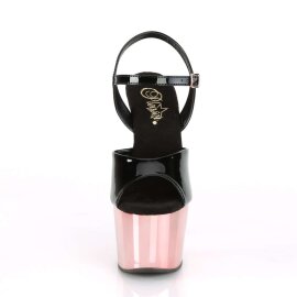 Pleaser Sandalette ADORE-709 Schwarz Rose-Gold Chrom EU-35 / US-5