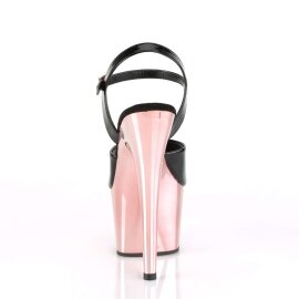 Pleaser Sandalette ADORE-709 Schwarz Rose-Gold Chrom EU-35 / US-5