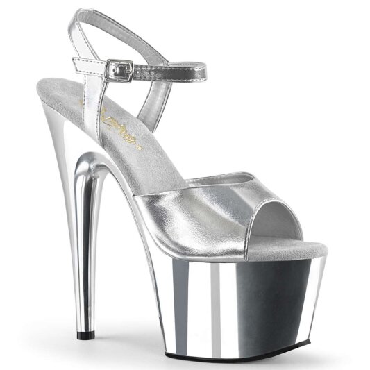 Pleaser Sandalette ADORE-709 Silber Metallic Chrom EU-38 / US-8
