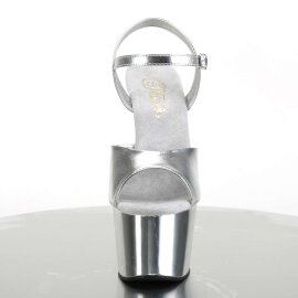 Pleaser Sandalette ADORE-709 Silber Metallic Chrom EU-38...