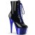 Pleaser ADORE-1020 Plateau Ankle Boots Patent Chrome Black Blue EU-39 / US-9