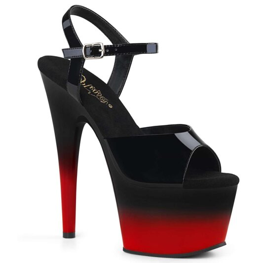 Pleaser Sandalette ADORE-709BR-H Schwarz Rot Chrom EU-35 / US-5