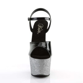 Pleaser Sandalette ADORE-709OMBRE Schwarz Silber-Schwarz...