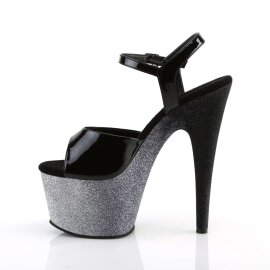 Pleaser Sandalette ADORE-709OMBRE Schwarz Silber-Schwarz Multi Glitter EU-36 / US-6