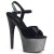 Pleaser Sandalette ADORE-709OMBRE Schwarz Silber-Schwarz Multi Glitter EU-36 / US-6