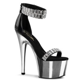 Pleaser Sandalette ADORE-769RS Schwarz Siber Chrom EU-35 / US-5