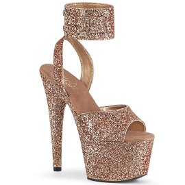 Pleaser Sandalette ADORE-791LG Rose-Gold Glitter EU-35 / US-5